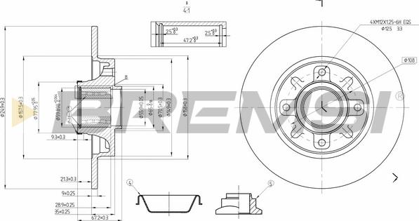 Bremsi CD7561S - Гальмівний диск autocars.com.ua