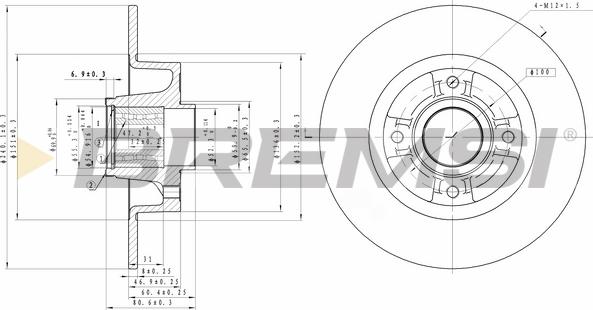 Bremsi CD7571S - Гальмівний диск autocars.com.ua