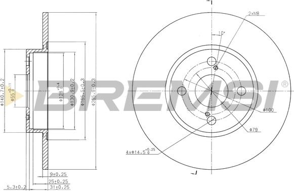 Bremsi CD7576S - Гальмівний диск autocars.com.ua