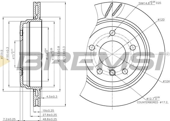 Bremsi CD7581V - Тормозной диск autodnr.net