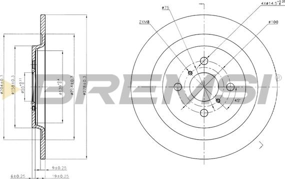 Bremsi CD7588S - Гальмівний диск autocars.com.ua