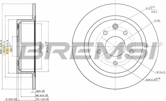 Bremsi CD7590S - Гальмівний диск autocars.com.ua