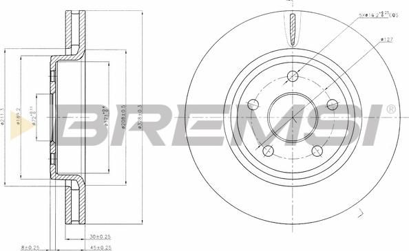 Bremsi CD7593V - Гальмівний диск autocars.com.ua