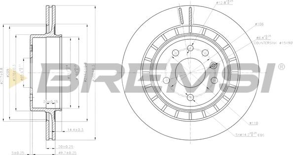 Bremsi CD7604V - Гальмівний диск autocars.com.ua