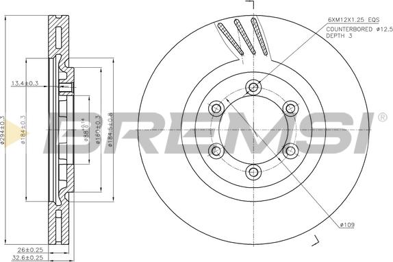 Bremsi CD7605V - Гальмівний диск autocars.com.ua