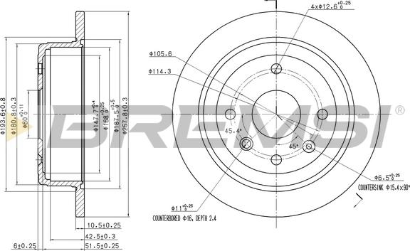 Bremsi CD7606S - Гальмівний диск autocars.com.ua