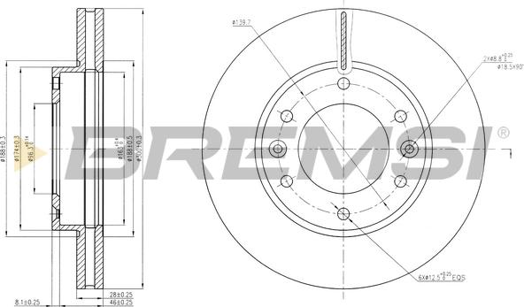 Bremsi CD7612V - Гальмівний диск autocars.com.ua