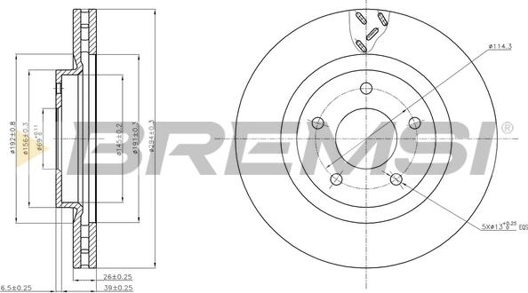 Bremsi CD7624V - Гальмівний диск autocars.com.ua