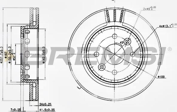 Bremsi CD7628V - Гальмівний диск autocars.com.ua