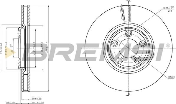 Bremsi CD7648V - Гальмівний диск autocars.com.ua