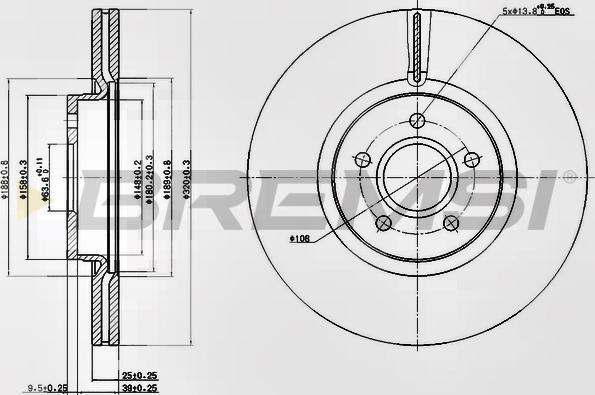 Bremsi CD7649V - Гальмівний диск autocars.com.ua