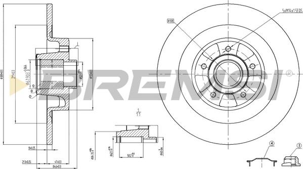 Bremsi CD7654S - Гальмівний диск autocars.com.ua