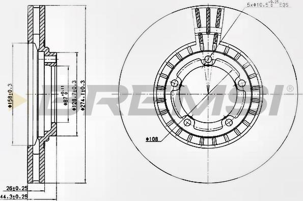 Bremsi CD7658V - Гальмівний диск autocars.com.ua