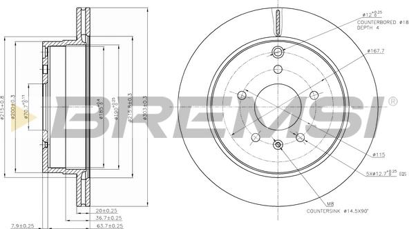 Bremsi CD7660V - Гальмівний диск autocars.com.ua