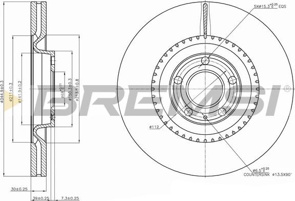 Bremsi CD7661V - Гальмівний диск autocars.com.ua