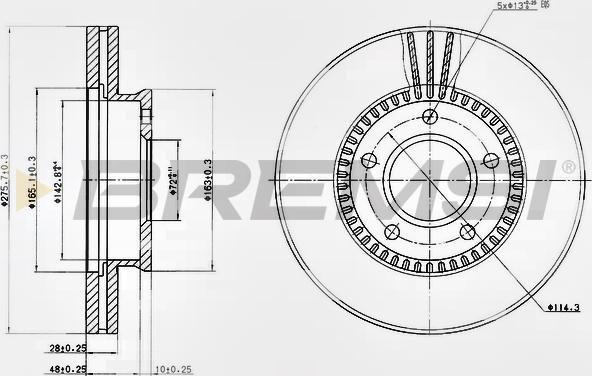 Bremsi CD7673V - Гальмівний диск autocars.com.ua