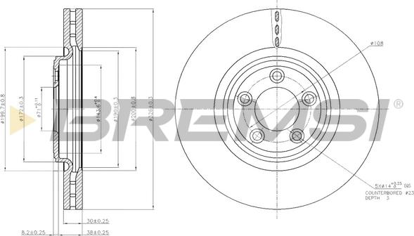 Bremsi CD7702V - Гальмівний диск autocars.com.ua