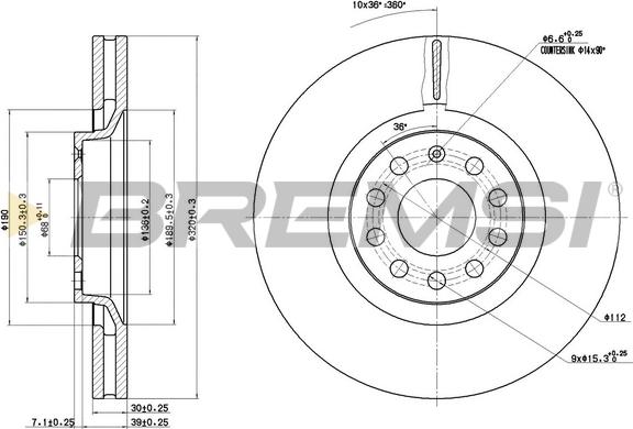 Bremsi CD7705V - Гальмівний диск autocars.com.ua