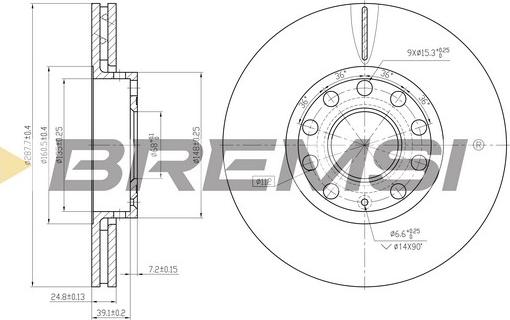 Bremsi CD7706V - Гальмівний диск autocars.com.ua