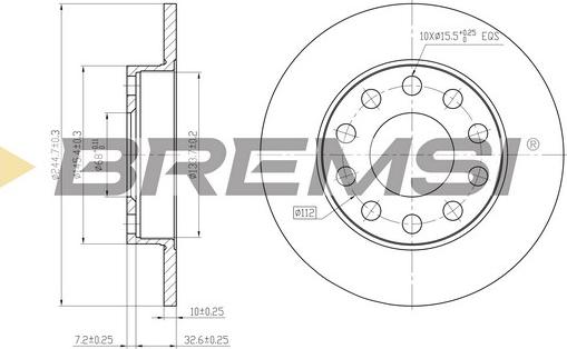 Bremsi CD7709S - Гальмівний диск autocars.com.ua