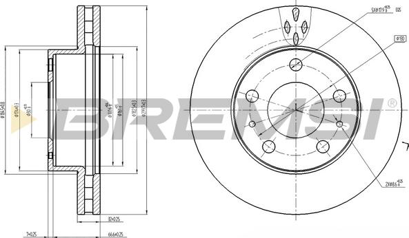 Bremsi CD7718V - Гальмівний диск autocars.com.ua