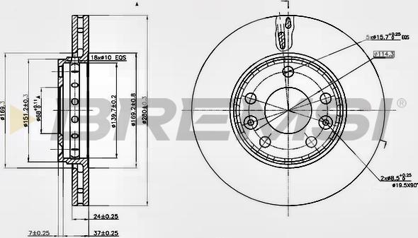 Bremsi CD7728V - Гальмівний диск autocars.com.ua