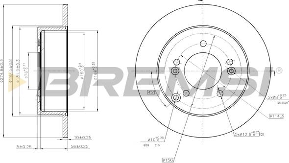 Bremsi CD7752S - Гальмівний диск autocars.com.ua