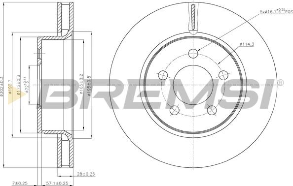 Bremsi CD7759V - Гальмівний диск autocars.com.ua