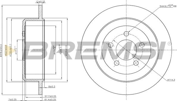 Bremsi CD7760S - Гальмівний диск autocars.com.ua