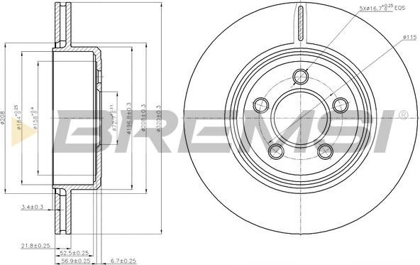 Bremsi CD7766V - Гальмівний диск autocars.com.ua