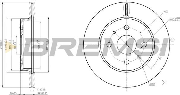 Bremsi CD7774V - Гальмівний диск autocars.com.ua