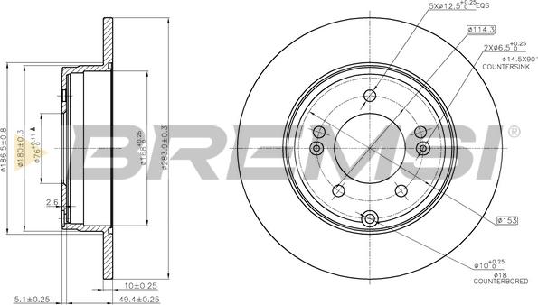 Bremsi CD7787S - Гальмівний диск autocars.com.ua