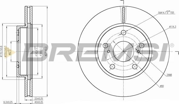 Bremsi CD7789V - Гальмівний диск autocars.com.ua