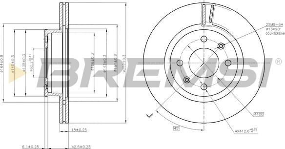 Bremsi CD7792V - Гальмівний диск autocars.com.ua