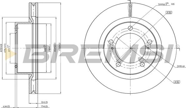 Bremsi CD7798V - Гальмівний диск autocars.com.ua