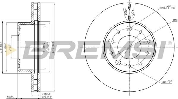 Bremsi CD7800V - Гальмівний диск autocars.com.ua