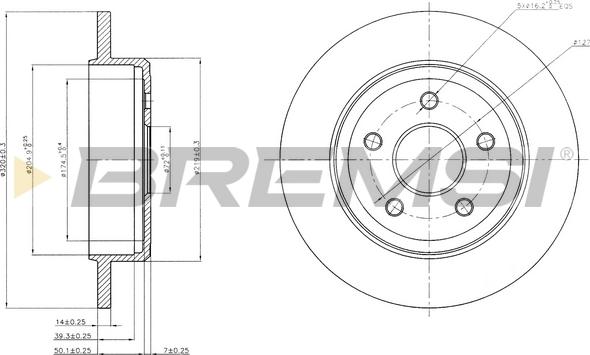 Bremsi CD7813S - Гальмівний диск autocars.com.ua