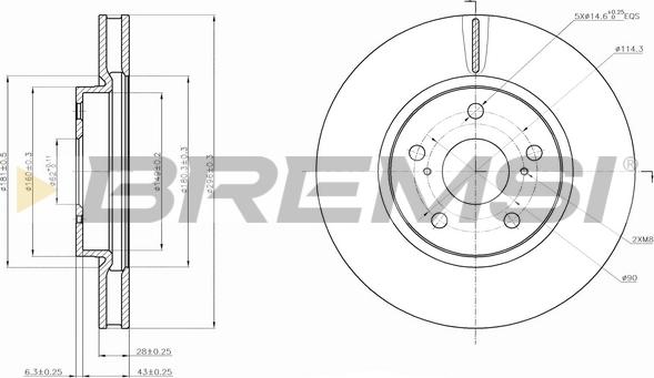 Bremsi CD7814V - Гальмівний диск autocars.com.ua