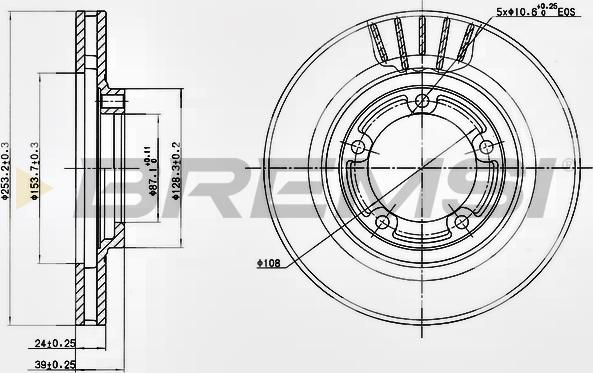 Bremsi CD7822V - Гальмівний диск autocars.com.ua