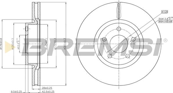 Bremsi CD7835V - Гальмівний диск autocars.com.ua