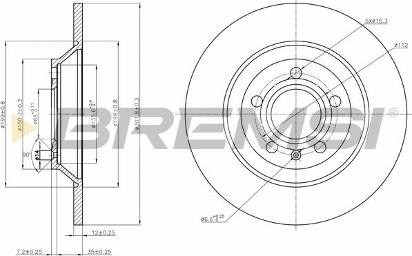 Bremsi CD7850S - Гальмівний диск autocars.com.ua