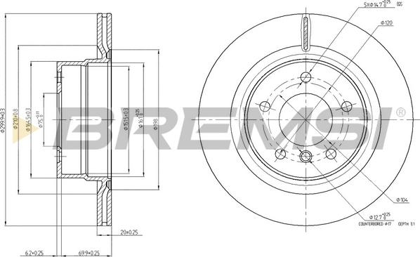 Bremsi CD7851V - Гальмівний диск autocars.com.ua