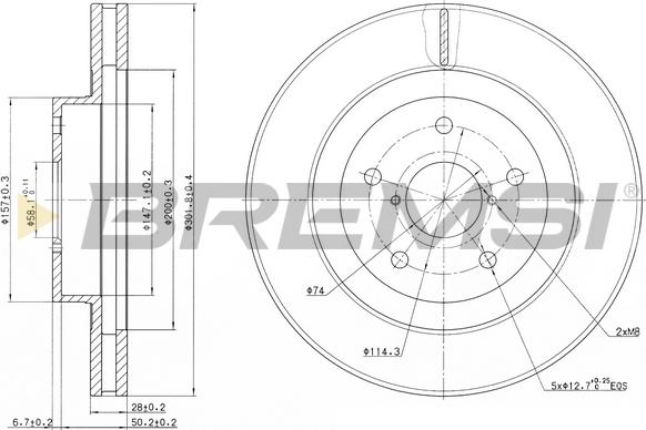 Bremsi CD7857V - Гальмівний диск autocars.com.ua