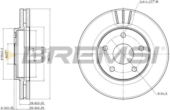 Bremsi CD7859V - Гальмівний диск autocars.com.ua