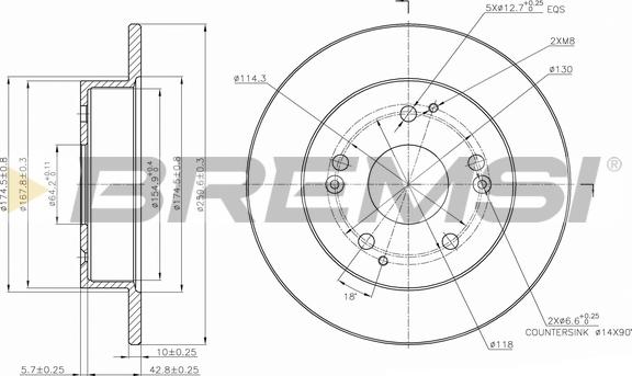 Bremsi CD7861S - Гальмівний диск autocars.com.ua