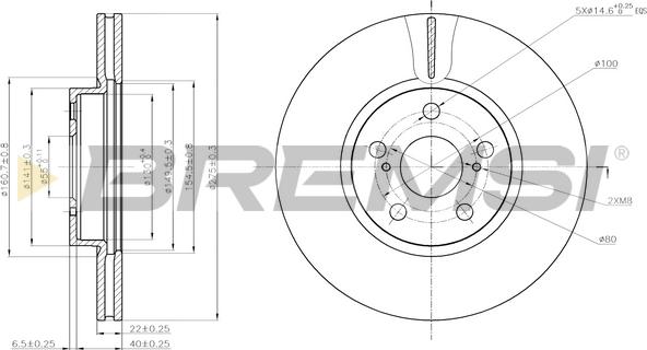 Bremsi CD7865V - Гальмівний диск autocars.com.ua