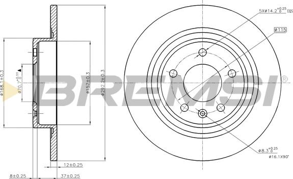 Bremsi CD7871S - Гальмівний диск autocars.com.ua