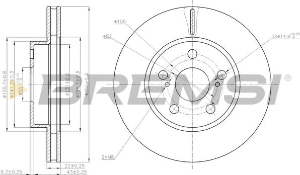 Bremsi CD7886V - Гальмівний диск autocars.com.ua