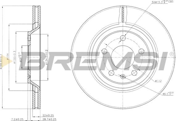 Bremsi CD7889V - Гальмівний диск autocars.com.ua