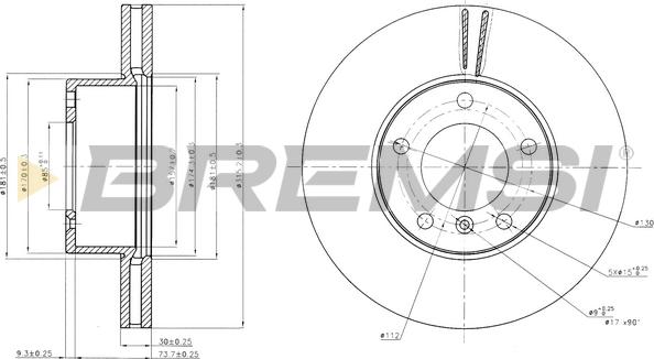 Bremsi CD7891V - Гальмівний диск autocars.com.ua